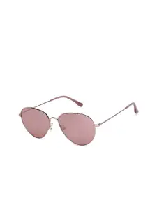 John Jacobs Women Pink Lens & Gold-Toned Round Sunglasses with UV Protected Lens