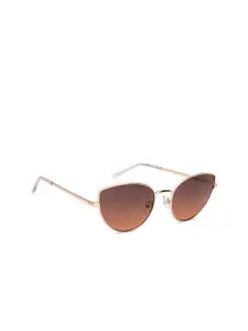 John Jacobs Women Pink Lens & Gold-Toned Cateye Sunglasses with UV Protected Lens
