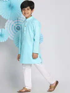 VASTRAMAY Boys Blue Regular Kurta with Pyjamas