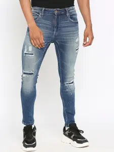 LOVEGEN Men Blue Skinny Fit Mildly Distressed Heavy Fade Stretchable Jeans