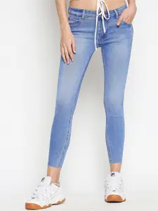 LOVEGEN Women Blue Skinny Fit Low-Rise Low Distress Heavy Fade Stretchable Jeans