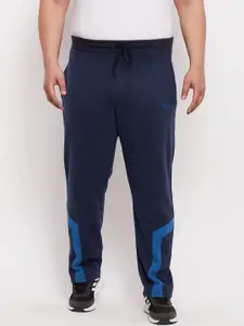 AUSTIVO Men Navy Blue Solid Cotton Slim-Fit Track Pants