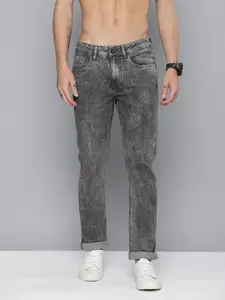 Flying Machine Men Grey Micheal Slim Fit Light Fade Acid Wash Stretchable Jeans
