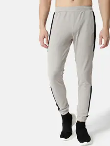 Campus Sutra Men Grey & Black Colorblocked Track Pants