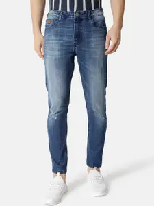 Campus Sutra Men Blue Smart Slim Fit Mildly Distressed Heavy Fade Stretchable Jeans