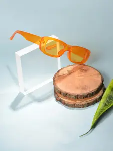 HAUTE SAUCE by  Campus Sutra HAUTE SAUCE by Campus Sutra Women Orange Lens & Orange Rectangle Sunglasses with Polarised and UV Protected