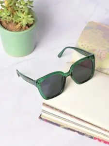 HAUTE SAUCE by  Campus Sutra HAUTE SAUCE by Campus Sutra Women Black Lens & Green Butterfly Sunglasses with UV Protected Lens
