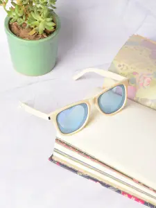 HAUTE SAUCE by  Campus Sutra HAUTE SAUCE by Campus Sutra Women Blue Lens & White Square Sunglasses