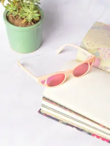 HAUTE SAUCE by  Campus Sutra HAUTE SAUCE by Campus Sutra Women Pink Lens & Orange Cateye Sunglasses
