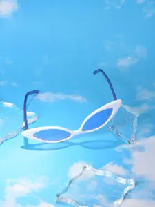 HAUTE SAUCE by  Campus Sutra HAUTE SAUCE by Campus Sutra Women Purple Lens & White Cateye Sunglasses