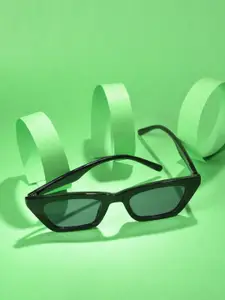 HAUTE SAUCE by  Campus Sutra HAUTE SAUCE by Campus Sutra Women Black Lens & Black Cateye Sunglasses with UV Protected Lens