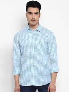 Red Chief Men White Slim Fit Gingham Checks Checked Casual Shirt