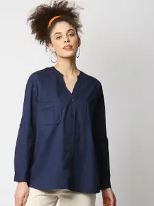 Remanika Women Blue Comfort Casual Shirt