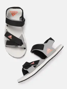 ADIDAS Men Black & Grey Colourblocked Sports Sandals