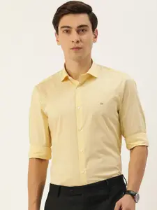 Peter England Men Yellow Solid Tailored Fit Formal Shirt