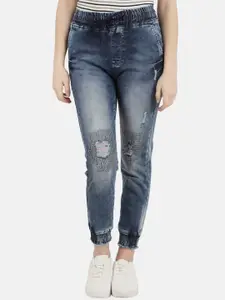 V-Mart Women Blue Mildly Distressed Heavy Fade Jeans