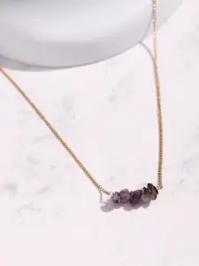 DEEBACO Rose Gold & Purple Rose Gold-Plated Necklace