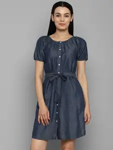 Allen Solly Woman Navy Blue A-Line Dress