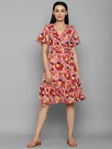 Allen Solly Woman Pink Floral Dress