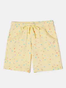 Jockey Girls Yellow Floral Printed Shorts