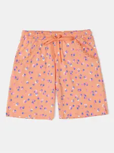 Jockey Girls Orange Printed Shorts