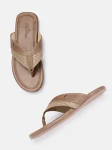 Louis Philippe Men Brown Textured Comfort Sandals