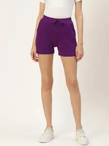 BRINNS Women Purple Solid Cotton Shorts
