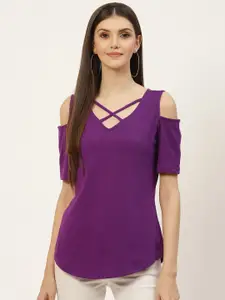 BRINNS Purple Solid Cotton Top