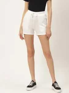 BRINNS Women White Solid Cotton Shorts