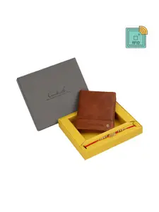 CONTACTS Men Beige Leather Two Fold Wallet