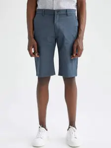 DeFacto Men Navy Blue Solid Chino Shorts
