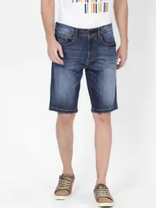 t-base Men Blue Washed Denim Shorts