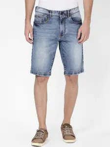t-base Men Blue Washed Denim Shorts