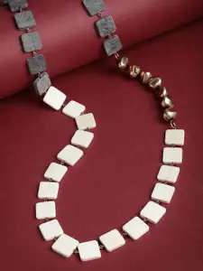 VOGUE PANASH Gold-Toned & White Brass Gold-Plated Handcrafted Necklace