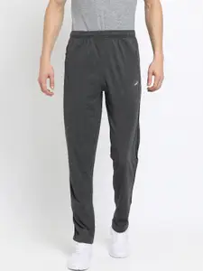 Crocodile Men Charcoal Grey Slim-Fit Solid Cotton Track Pants
