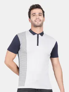 t-base Men Grey Striped T-shirt