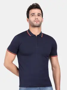 t-base Men Blue Henley Neck T-shirt