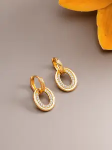 aadita Gold-Toned Geometric Studs Earrings