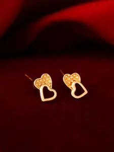 aadita Gold-Toned Geometric Studs Earrings