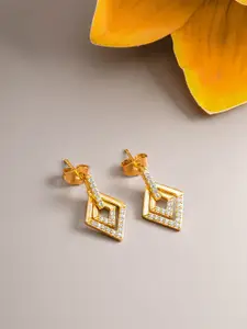 aadita Gold-Toned Geometric Drop Earrings