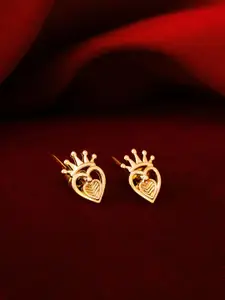 aadita Gold-Toned Geometric Studs Earrings