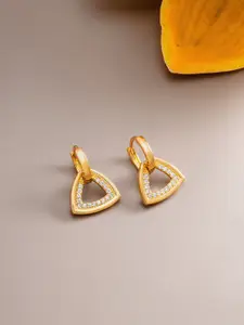 aadita Gold-Toned Geometric Studs Earrings