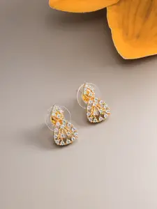 aadita Gold-Toned Geometric Studs Earrings