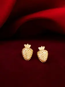 aadita Gold-Toned Geometric Studs Earrings