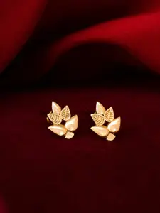 aadita Gold-Toned Geometric Studs Earrings