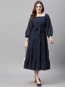 Strong And Brave Navy Blue Georgette Odour Free Dress
