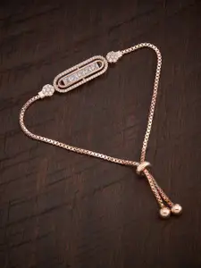 Kushal's Fashion Jewellery Kushal's Fashion Jewellery Women Rose Gold Plated Cubic Zirconia Wraparound Bracelet