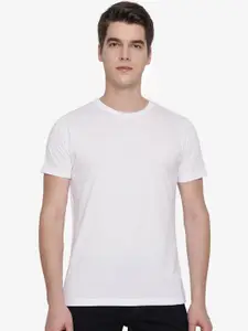 Greenfibre Men White Slim Fit T-shirt