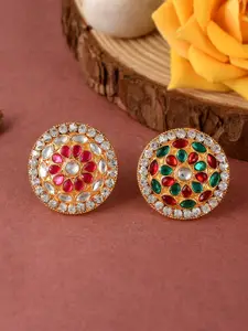 Silvermerc Designs Set Of 2 Gold-Plated Kundan-Studded Finger Ring