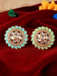 Silvermerc Designs Gold-Plated Gold Kundan Studded Adjustable Finger Rings